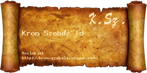 Kron Szebáld névjegykártya
